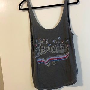 Distressed patriotic tank